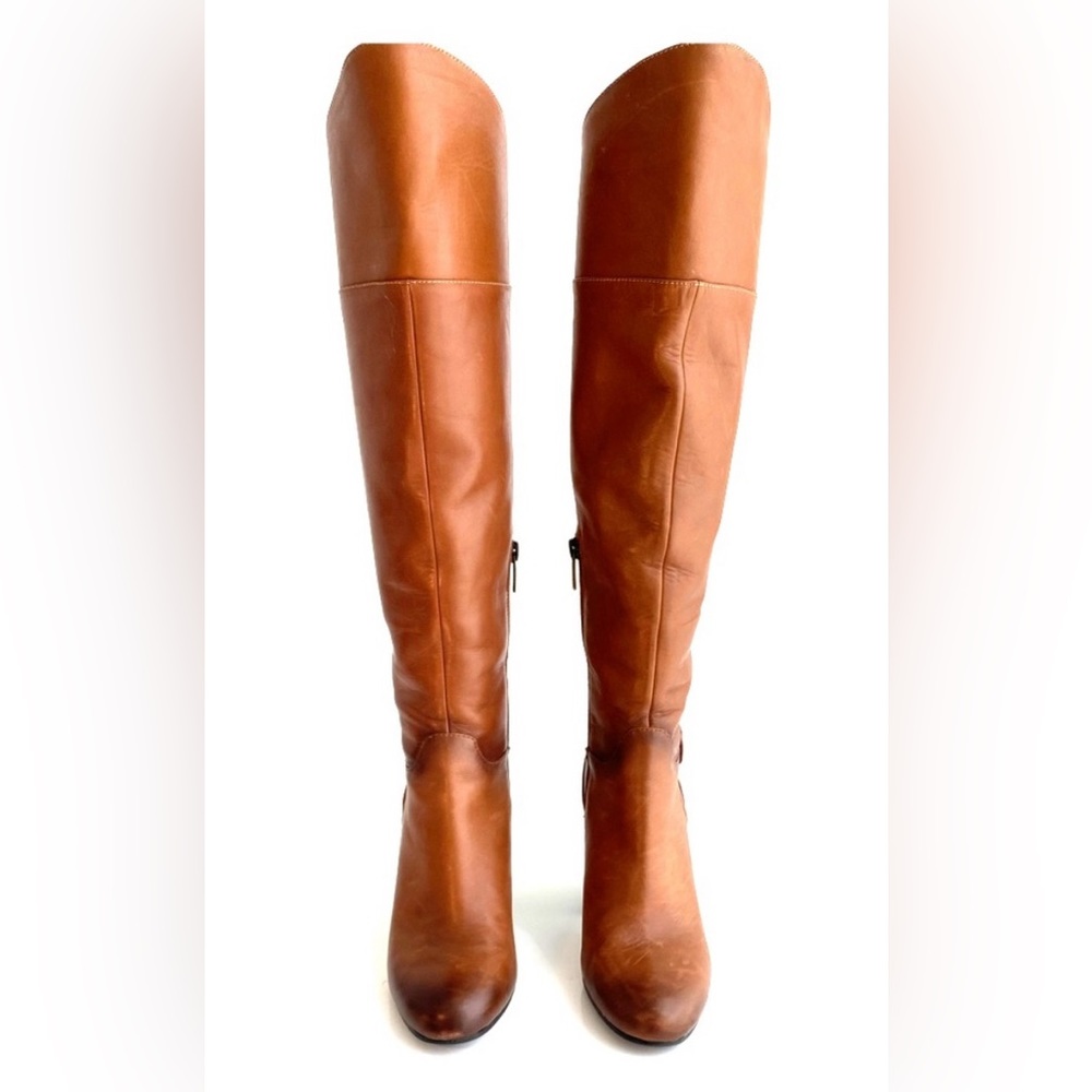 Vince Camuto Sidney Brown Leather Knee High Boots